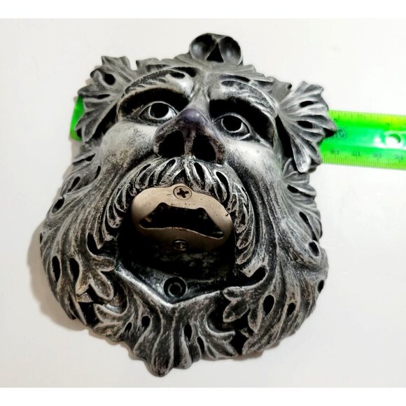 Ebros Forest Spirit Celtic Greenman Wall Mounted Bottle Opener 6"H Resin Antique - Picture 7 of 8